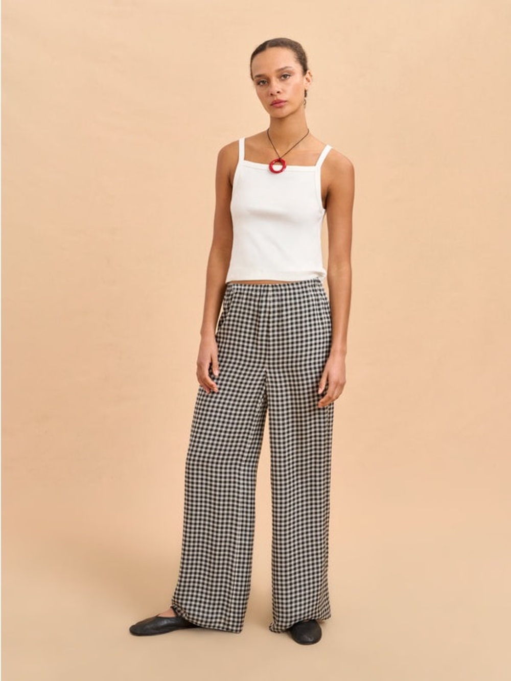 La Ligne  Gingham freya Wide-Leg Pants